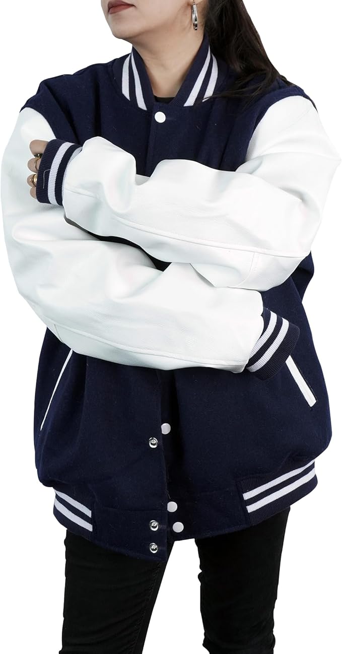 Classic Varsity Jacket Navy Blue